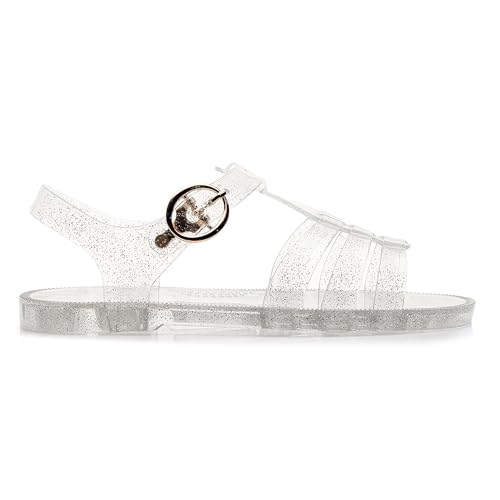 Image of Toddler Sandals Jelly Shoes Girls Unisex Boy Flat Retro Slides Clear Kids Water Slippers Slingback Summer Beach Size 8 Adjustable Buckle Glitter Dress Soft