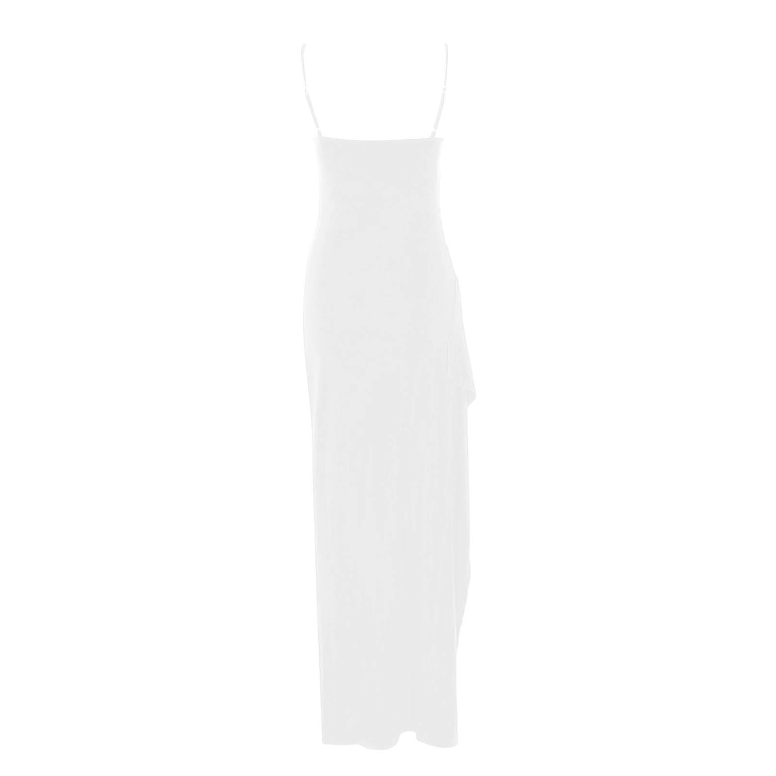 Elegante vestido de noche largo sin mangas con cuello cuadrado y abertura para cóctel, fiesta, salida nocturna formal