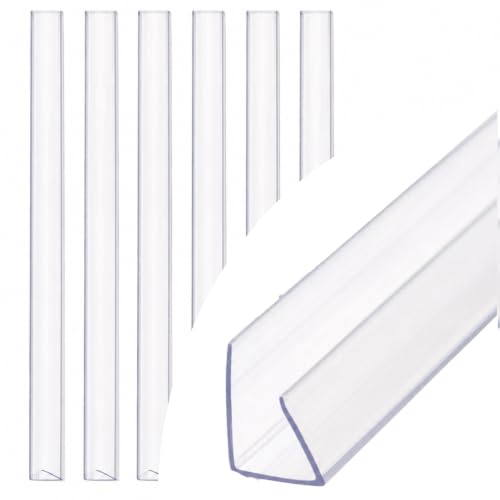 Image of 8mm (5 /16 inch) Polycarbonate U Cap 4ft Clear U Channel - End Cap for Twin Wall Polycarbonate Sheets, UV Resistant Edge Protector for Greenhouse Panels & Roofing, Pack of 6