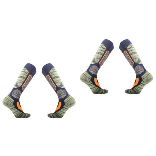 2pcs Pair Hiking Socks Cotton Skiing Socks Winter Long Knee Socks Warm Socks Wicker Bike Basket Ski Socks Kids Skiing Knee Socks Trekking Breathable Socks Absorb Sweat/3268