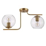 EGLO Lighting USA 204336A Two Light Ceiling Mount from Marojales Collection 21.93 inches, Brushed Gold