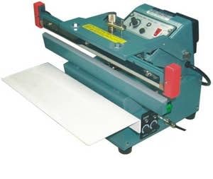American International Electric AIE610FUA 24" Upper Jaw Impulse Automatic Sealer, 24" Max. Seal Length, 8 mil Max. Material Thickness, 10mm Seal Width, 1500 Watts, Includes Electric Foot Pedal