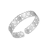 HUANGBONIG 2 pulseras de titanio ajustables coreanas para mujer, Metal
