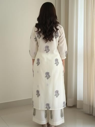 Image of ANNI DESIGNER Women's Rayon Viscose Straight Printed Kurta with Palazzo | Women Kurta Set | Ethnic Wear for Women | Daily Office Casual Traditional Outfit