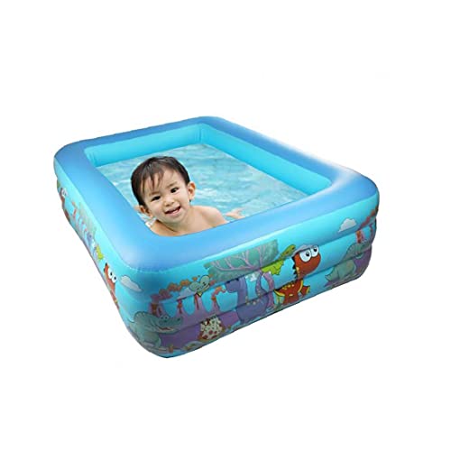 Opblaasbaar zwembad, verdikt 2-laags Kids Water Play Padding Bathtub Blue 120cm, Baby Badzwembad, - Image 4