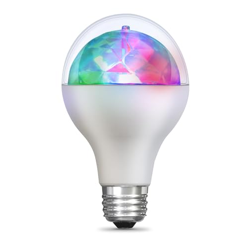 Image of Feit Electric A23 Multi-Color Rotating Disco Party LED Light Bulb, Diamond Lens Color-Changing Effect, E26 Base, Decorative Party & Kids Room Lighting Bulb, 10,000-Hour Lifetime, DISCO1 /LED