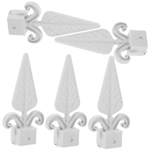 LIFKOME 1 Juego Remates para Vallas Blanco Decoración De Jardín Y Patio Puntas De Cercado para Seguridad Y Estética Exteriores Accesorios Compactos Y Resistentes para 10 Piezas