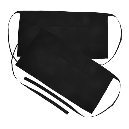 Zerodeko 2 pièces Tablier de Serveuse Court Noir avec Imperméable et Résistant à Huile Protection Anti-éclaboussures pour Cuisine Restaurant et Lot