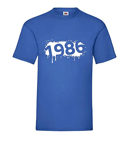 T-shirt 1986 bleu roi homme XXXL pour vos sorties décontractées