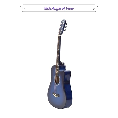 Image of BLUEBERRY B-D38, Acoustic Guitar Kit Inbuilt Truss Rod with Bag, Strap, One Pack Strings And Picks - 38 Inch (Blue)