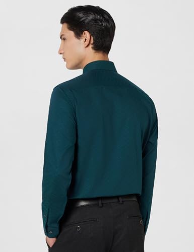 Image of Arrow Men Slim fit Cotton Self-Design Long Sleeves Spread Collar Shirt