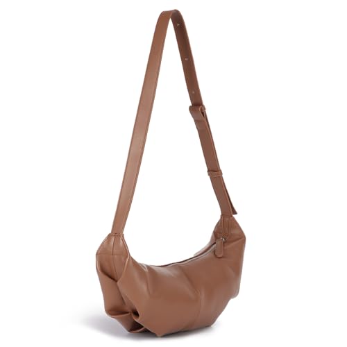 Emprier Crescent Crossbody Bag for Women PU Leather Dumpling Shoulder bag Trendy Hobo Purse