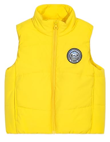 Unisex Boys Girls Puffer Jacket Trenchcoat Cute Yellow Duck