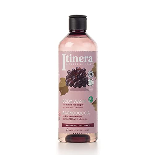 Image of Itinera Smoothing Body Wash with Tuscan Red Grapes (12.51 fl oz) - with Aloe vera and Glycerine - Vegan Friendly - 95% Natural Origin Ingredients