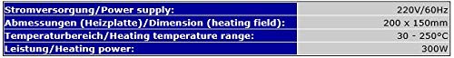 PIASTRA ELETTRICA/RISCALDANTE HEATING PLATE LABORATORIO AMBULATORIO HP2