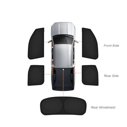 Image of KUST Car Window Shades for Ford F-150 2015-2020 Side Window Covers with Rear Windshield Sun Shade UV Block Privacy Protection F150 Accessories for Camping Blackout 5PCS