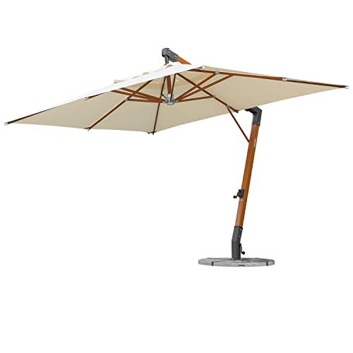 anndora® Holz Ampel Sonnenschirm - natural - inkl. 160kg Granit...