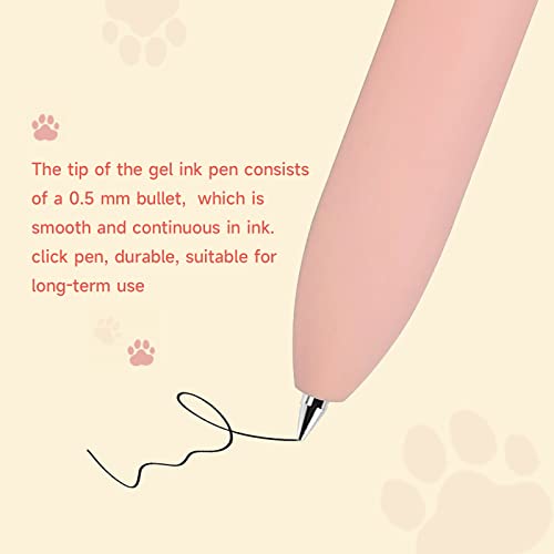 Image of UIXJODO Cat Pens, 8 Pcs 0.5mm Cute Kawaii Black Ink Fine Point Smooth Writing, High-End Series Cat's Tail Retractable for Journaling Note Taking