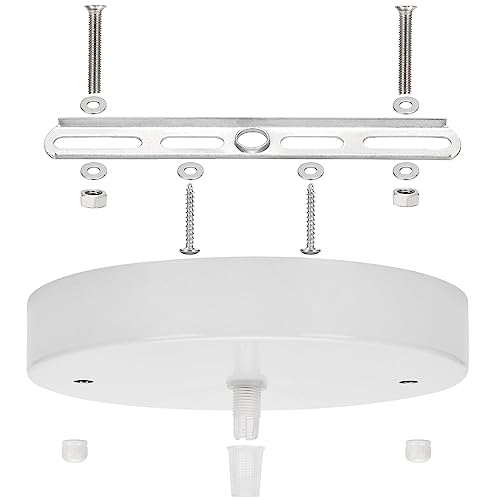 Image of Sangle Sopffy Pendant Light Canopy Kit, 5.8 Inches Ceiling Lighting Canopy Kit with All Mounting Hardware Modern Chandelier Ceiling Plate Cover for Pendant Lighting Fixtures, White (White)