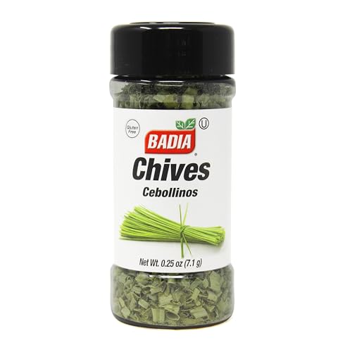 Badia Dried Chives, 0.25 oz – Premium Air-Dried Chives – Fresh & Flavorful for Soups, Salads, Eggs, Dips, and More – Sealed for Freshness