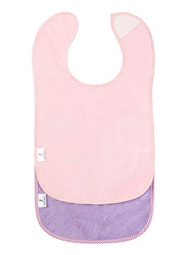 Juego de 2 baberos triangulares para bebé, de rizo con cierre de velcro, tamaño ajustable, extralargos, absorbentes, 100% algodón Cover
