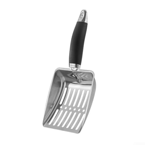 Pelle à cendres de cheminée pour poêles à bois, foyers, barbecues – Tête creuse pour un retrait et un nettoyage efficaces des cendres, 25,5 x 10,8 cm, métal (argenté)