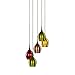 Price comparison product image 6465-5 Vibrant Multi Coloured Aluminium 5 Light Pendant