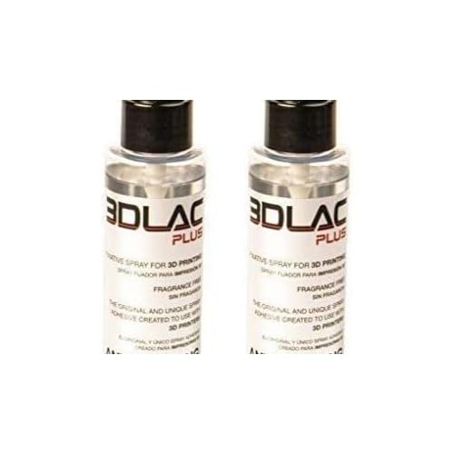 Pack 2 Bouteilles 3DLAC Plus AdhÃ©sif Fixatif pour l'Impression 3D de l'Imprimante Double AdhÃ©rence Antiwarping Filament sans Parfum Formule sans Parfum PLA FlÃ©xible TPU PETG Piece