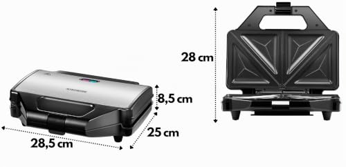 Foto von Steinborg XXL Sandwichmaker | 4 Sandwichecken | Cool-Touch-Gehäuse | Antihaftbeschichtung | Sandwichtoaster | Sandwich Maker | Elektrogrill | Paninitoaster