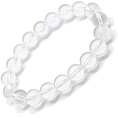 【hibikurasu】水晶 クォーツ クリスタル パワーストーン ブレスレット 数珠 ブレス 浄化 アクセサリー 天然石 (10mm)