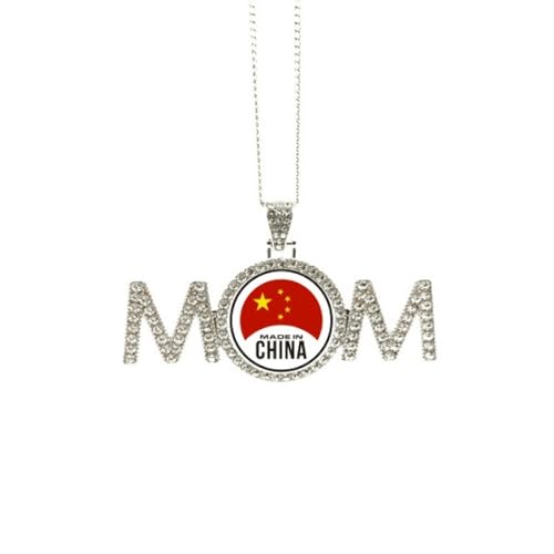 Collier rond chinois fête des mères, bijou d'anniversaire maman, pendentif grand-mère taille M