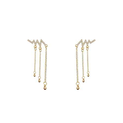 Boucles d'oreilles pampilles argent 925 foudre strass le cadeau de luxe léger pour femme