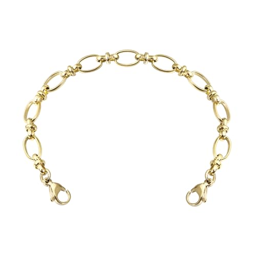 BURISSKY Stainless Steel Interchangeable Chain for Medical Alert Bracelets for Women and MenLobster Claw Waterproof Hypoallergenic Replacement Chain (Golden Color 5.5 Inches)