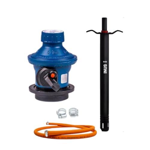 Image of INUS Combo of Easy Grip Metal Regular Lighters and Hose Pipe and Unique Regulator from Imported Korean Zinc, Adjustable Combo of 3