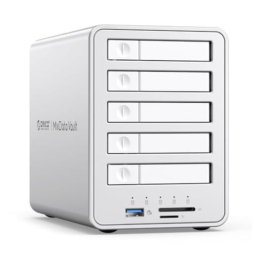 ORICO All-Flash 5-Bay Raid Caja de Disco Duro Compatible 2.5 SATA HDD/SSDs con 10Gbps USB 3.2 Gen 2,Soporta Extensi贸n Daisy Chain y 7- Modos RAID-8858RC3