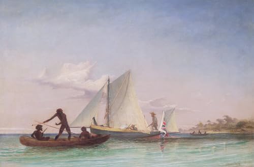 Affiche artistique la longue barque du messager toile décoration murale maison 60x90cm
