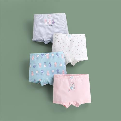 4 Pack Kids Toddler Girls Organic Cotton Bo𝐱er Briefs Cute Bunny Printing Stretch Underwear Toddler Girl Short2