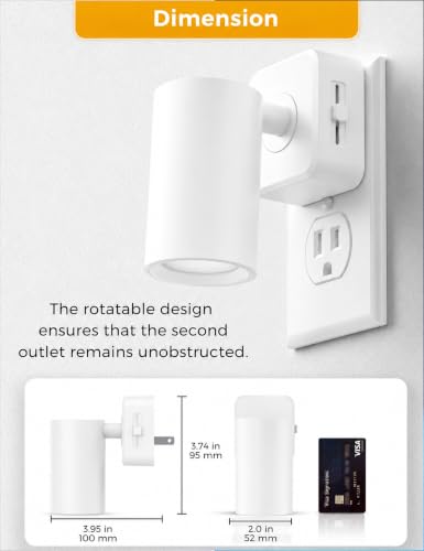 Image of L LOHAS LED Night Lights Plug into Wall,[2-Pack] Wall Spot Lights Indoor | Light Sensor,RGB Color Changing Night Light,for Home Decor Party Bathroom,Hallway