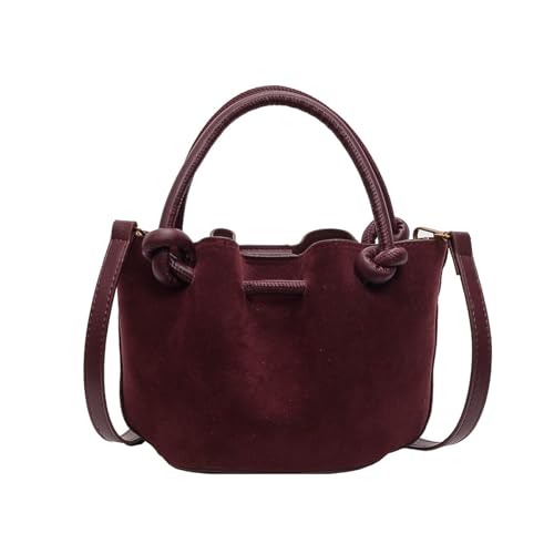 Brown Suede Crossbody Purse for Women, Lightweight Shoulder Bag with Stylish Strap