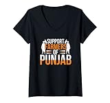 Photo Gallery donna support farmers of punjab india kisan rally maglietta con collo a v Photo Gallery donna support farmers of punjab india kisan rally maglietta con collo a v