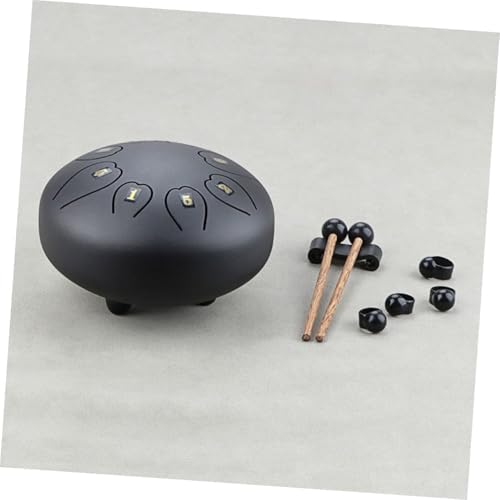 Tambor de lengua metálico Abaodam negro grande para principiantes miniatura 7