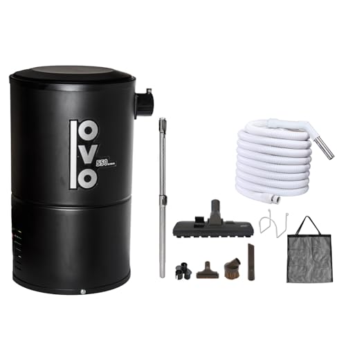 OVO Compact and Powerful Central Vacuum System, 550 Airwatts, Use with Disposable Bags ONLY, 18L or 4.75Gal + 30 ft Garage Accessory Kit Included by OVO - Used condition - CA$326.08