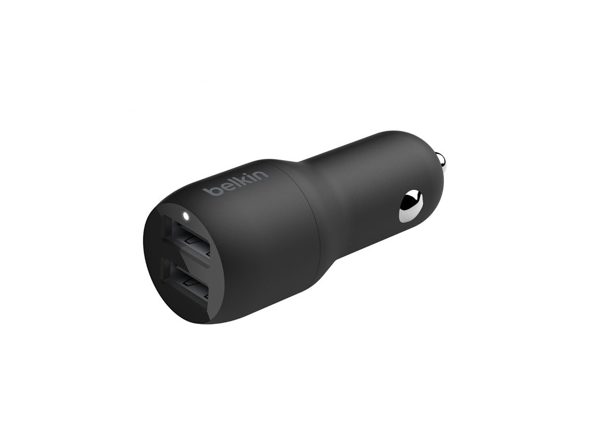 Belkin USB-KFZ-Ladegerät mit 2 Ports, 24W Lightning-Kabel für iPhone 13/Pro/Max/Mini, iPad, AirPods - Boost Charge