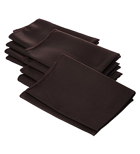 LA Linen 10-Pack Poly Poplin Napkin, Soft Cloth Napkins, Washable Reusable Napkins, Stain and Wrinkle Resistance Table Napkins for Dinner, Wedding, Parties, 18 by 18-Inch, Brown LA Linen 10-Pack Poly Poplin Napkin, Soft Cloth Napkins, Washable Reusable Napkins, Stain and Wrinkle Resistance Table Napkins for Dinner, Wedding, Parties, 18 by 18-Inch, Brown