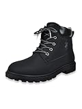 Beverly Hills Kids Outdoor Lace-Up Work Boots (Medium 5 Toddler, Black)