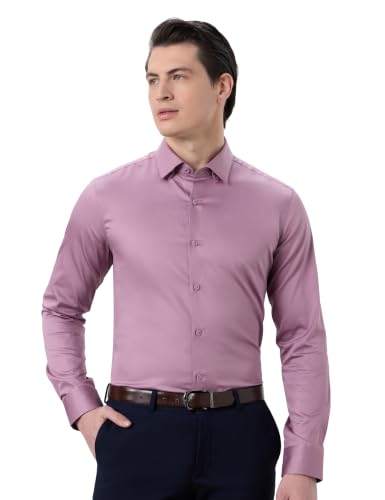 Image of Symbol Premium Men's Slim Fit Satin Formal /Dress Shirt | 100% Cotton | Soft & Lustrous Finish | Available in Plus Sizes