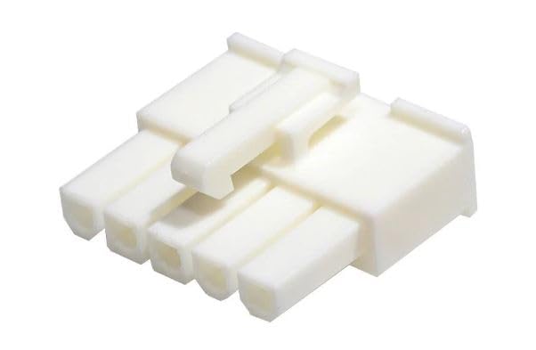 Molex 39-01-4051 Connector Housing, Pull Tabs, UL 94V-0, Mini-Fit Jr. 5557 Series, Receptacle, 5 Positions, 4.2 mm - Pack of 5