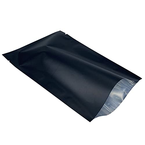 200 Pieces 1.97x3.15 inch Black Mylar Bags for Sample Shampoo Toiletries Travel Packets Food Storage Bags Matte Foil Flat Heat Vacuum Seal Aluminum Pouch for Candy Coffee Packing