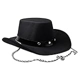 COLLECT PRESENT Baby Cowboy Hat, Cowgirl Hats Black 1 Piece, Infant Party Cowboy Hats Size Small, 20' Circumference One Size Fits Most, Western Cowboy Costume Accessories