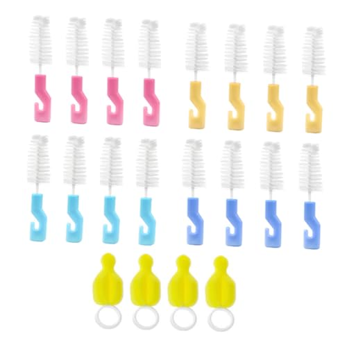 CIMAXIC 幼児用 ブラシセット 20個 哺乳瓶用 ブラシ 柔らかいスポンジ洗浄ブラシ 洗浄ブラシ ベビー ブラシ 家庭用 アウトドア用